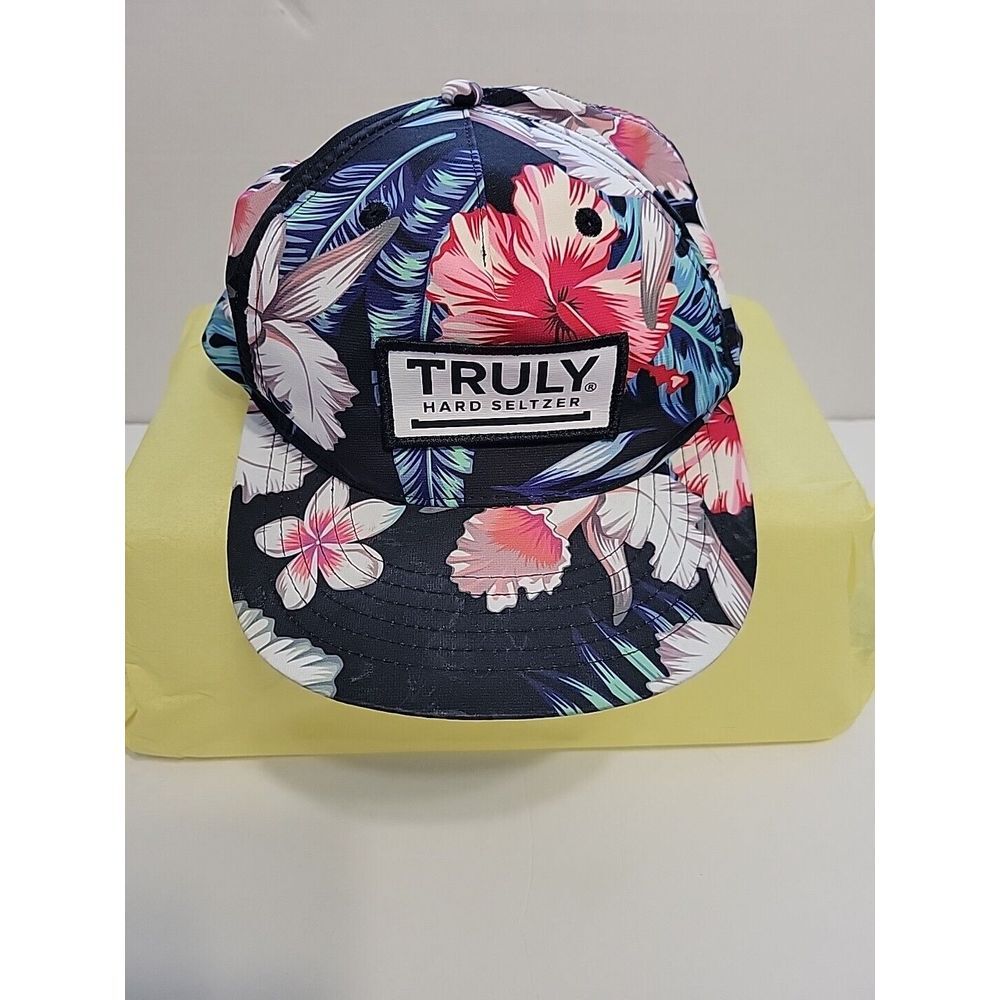 Truly Hard Seltzer Adjustable Snapback‎ Floral Print Baseball Trucker Hat Cap